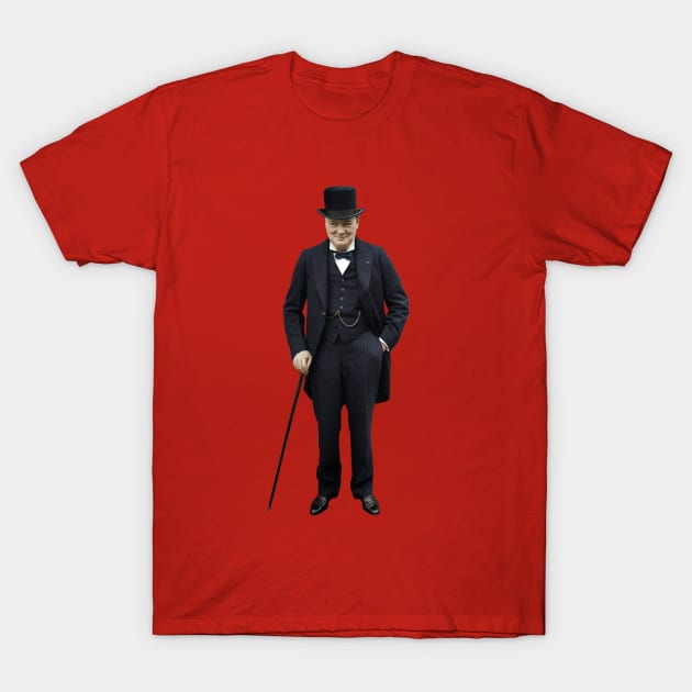 Winston Churchill At White House - 1929 - Colorized T-Shirt by warishellstore